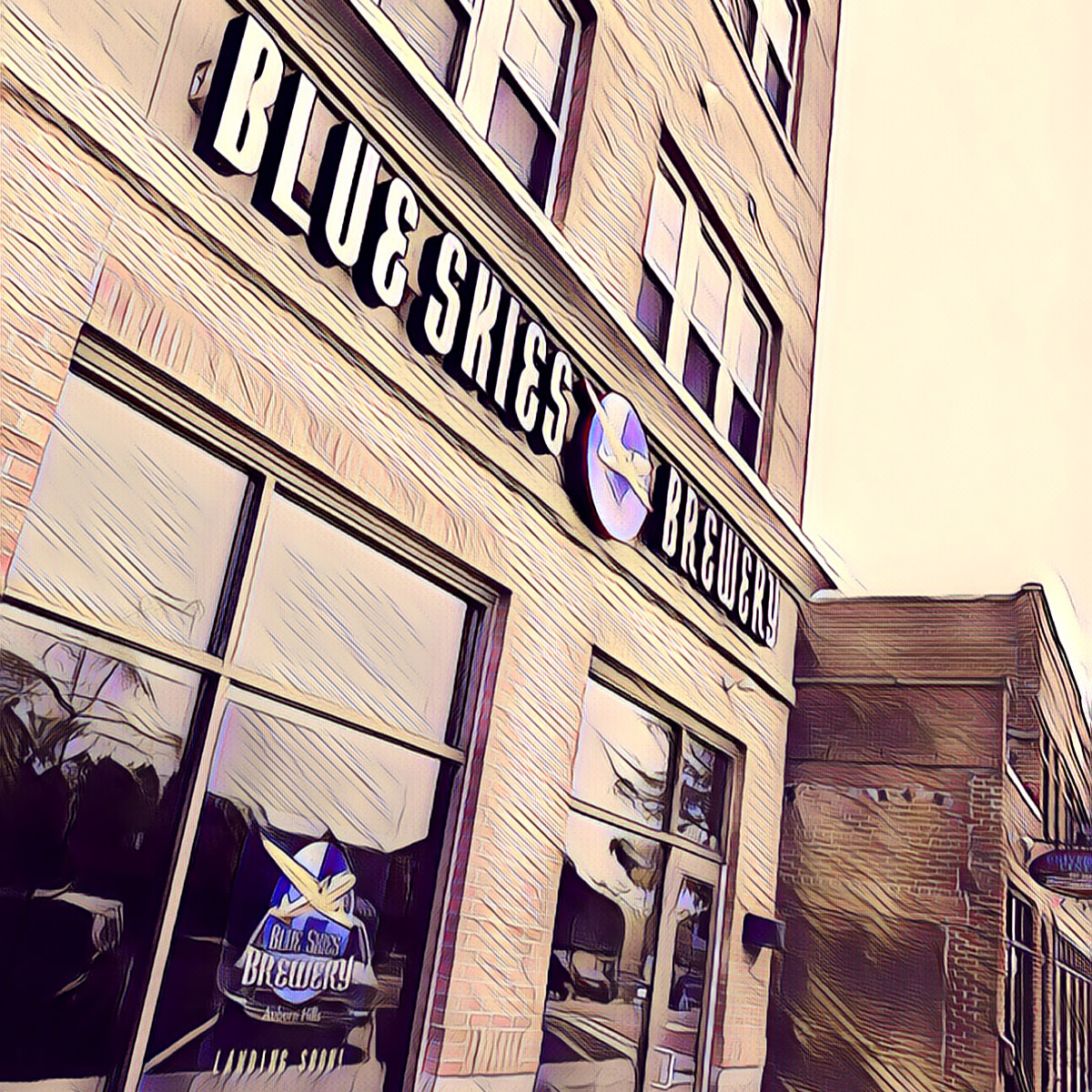 Photo of the Blue Skies Brewery-Auburn Hills sotrefront.